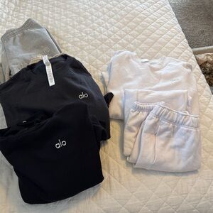 ALO Yoga  Black and Gray Sweatpants and sweatshirts